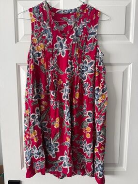Old Navy Floral Sundress in Raspberry Pink. Tassels. Size small